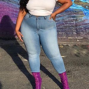 Classic High Waist Skinny Jeans - Light blue wash